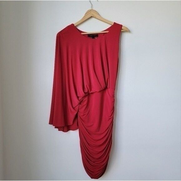 Bcbgmaxazia Red One Shoulder Dress Size Small - Picture 4 of 15